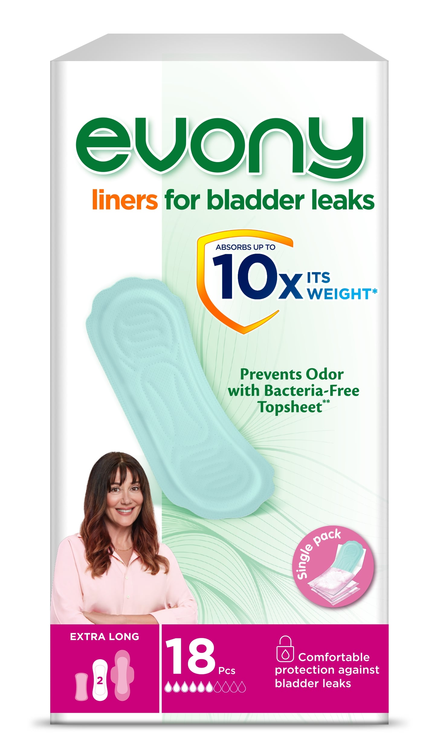 Урологічні прокладки "Evonу" 6 крапель Extra Long жіночі